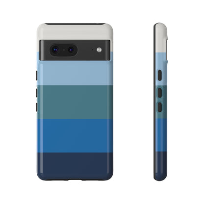 Blue and White Stripe Pattern Phone Case - Blue Phone Case - Google Pixel 7 / Glossy