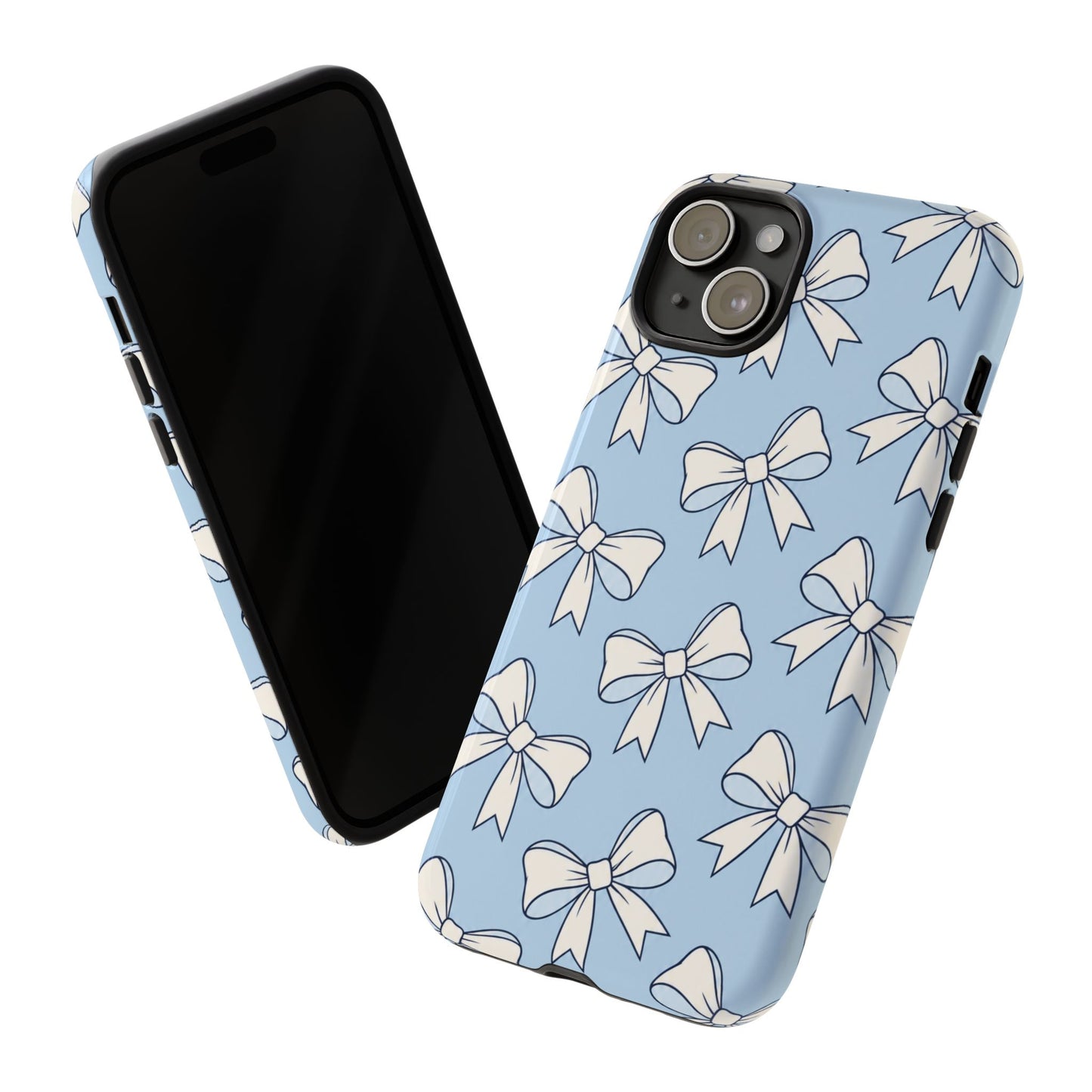 Chic Powder Blue Bow Pattern Phone Case