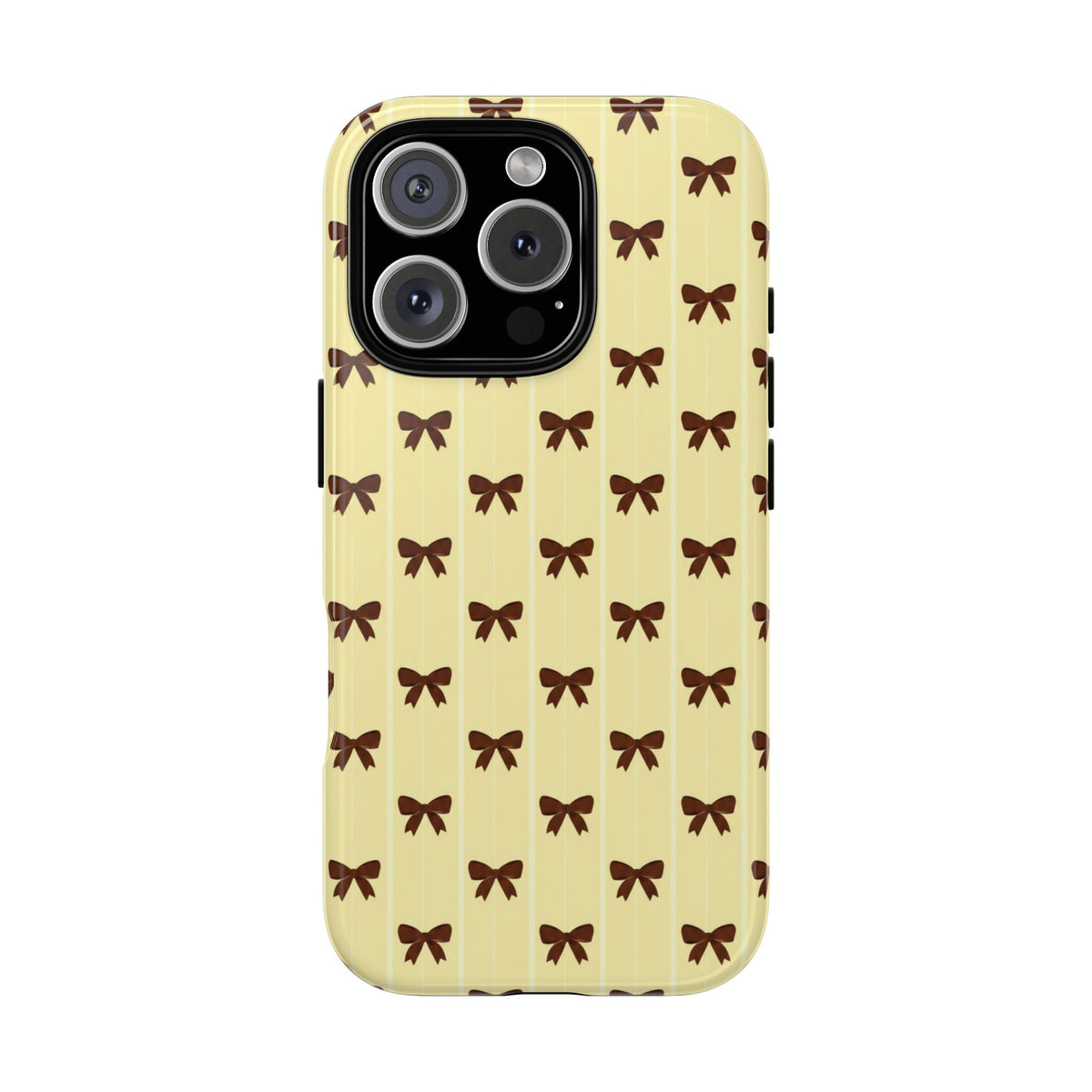 Retro Chocolate Brown Bow Pattern Phone Case