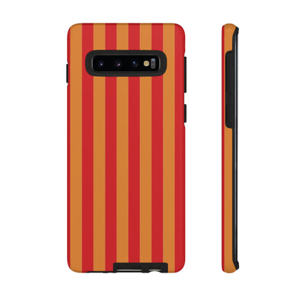 Samsung Galaxy S10 / Glossy Phone Case - ’Orange & Red Stripe Pattern’ Phone Case