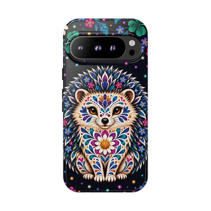 Vibrant Purple and Teal Calavera Hedgehog Phone Case - Multicolor Phone Case - Google Pixel 9 Pro / Glossy