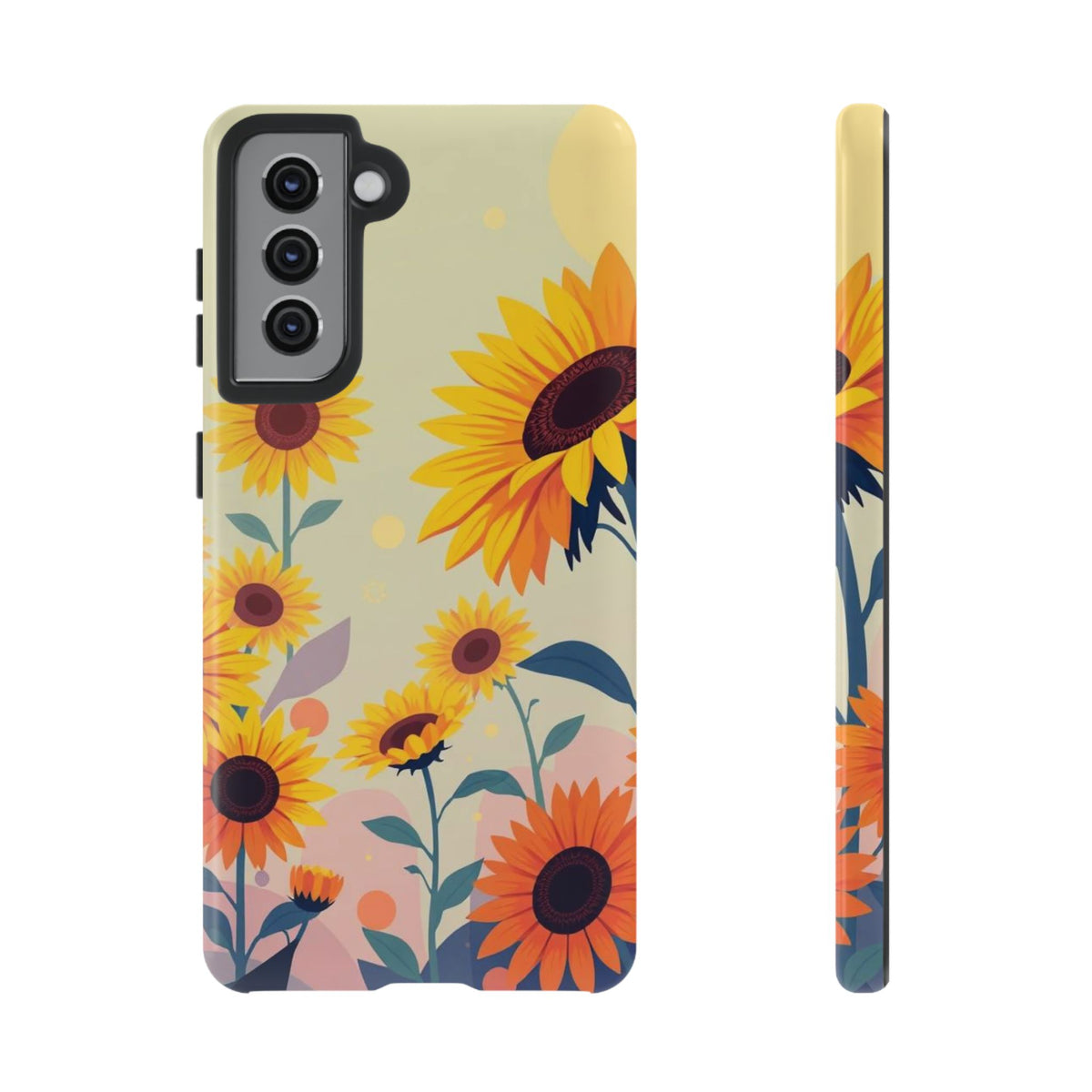 Modern Flat Sunflower Design Phone Case - Multicolor Phone Case - Samsung Galaxy S21 / Glossy