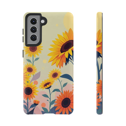 Modern Flat Sunflower Design Phone Case - Multicolor Phone Case - Samsung Galaxy S21 / Glossy