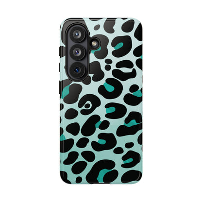 Cool Aqua Leopard Print Phone Case