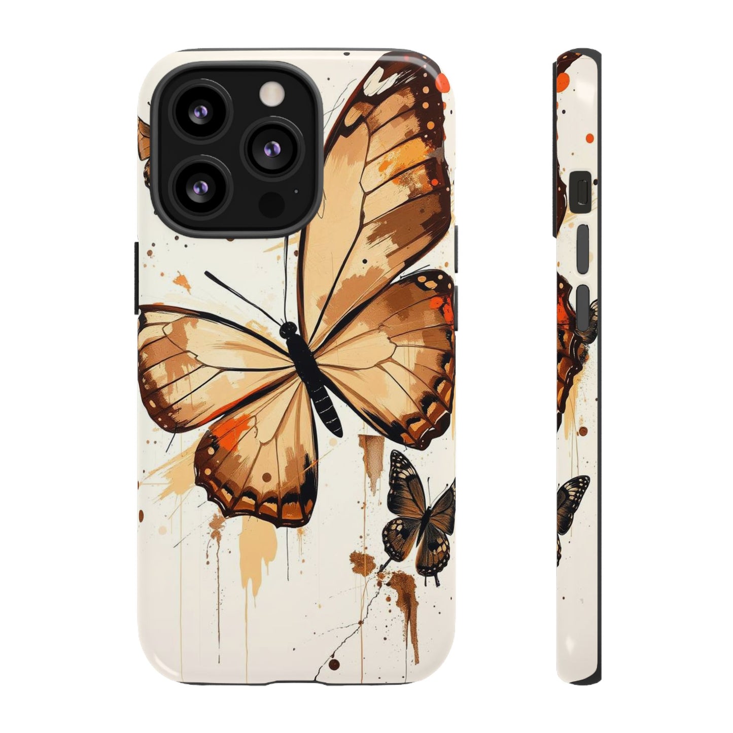 iPhone 13 Pro / Glossy Phone Case - Acrylic Style Butterflies Design Phone Case
