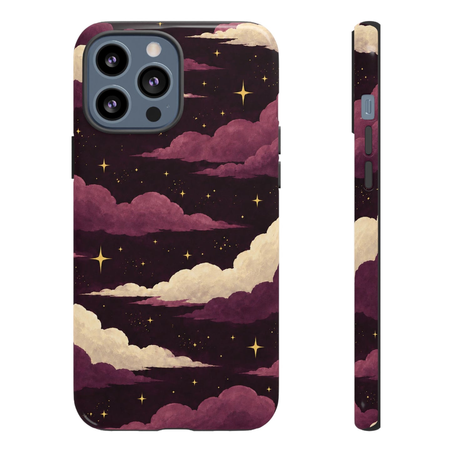 Illustrated Plum Clouds & Stars Phone Case
