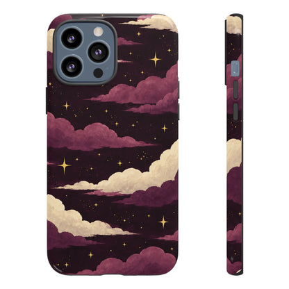 Illustrated Plum Clouds & Stars Phone Case
