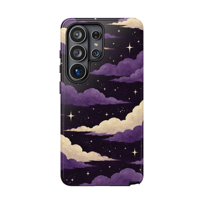 Illustrated Purple Clouds & Stars Phone Case