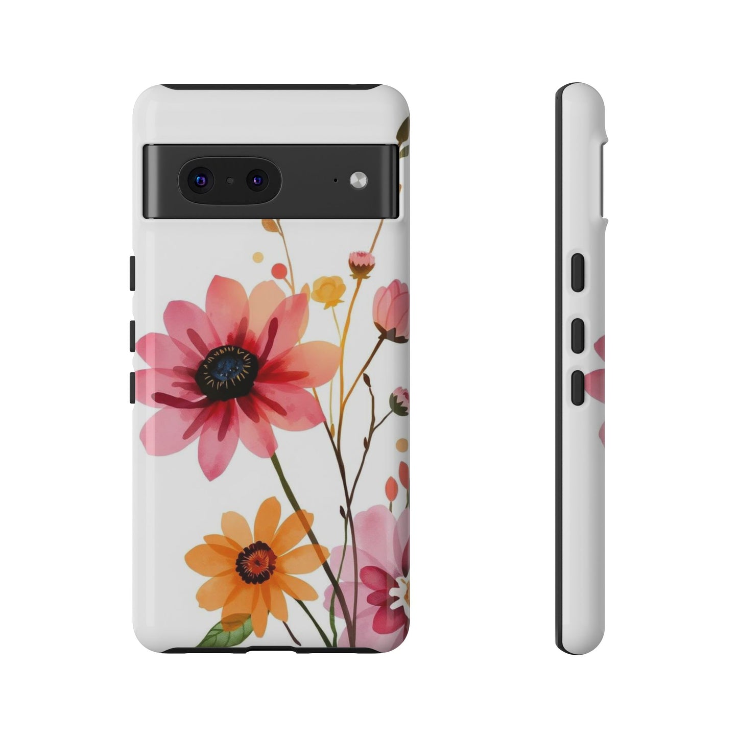 Google Pixel 7 / Glossy Phone Case - Watercolour Style Simple Wildflower Design Phone Case