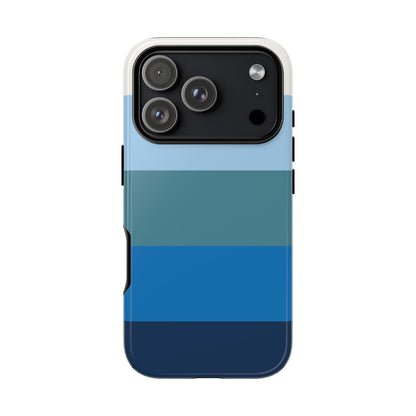 Blue and White Stripe Pattern Phone Case - Blue Phone Case - iPhone 17 Pro / Glossy