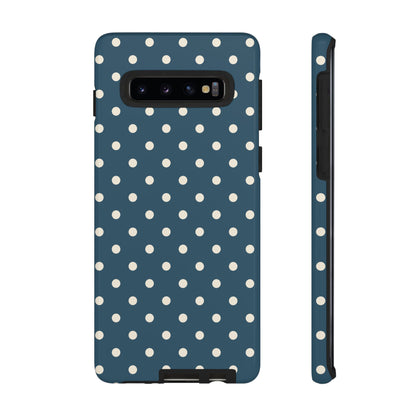Samsung Galaxy S10 / Glossy Phone Case - ’Blue & White Dot Pattern’ Phone Case