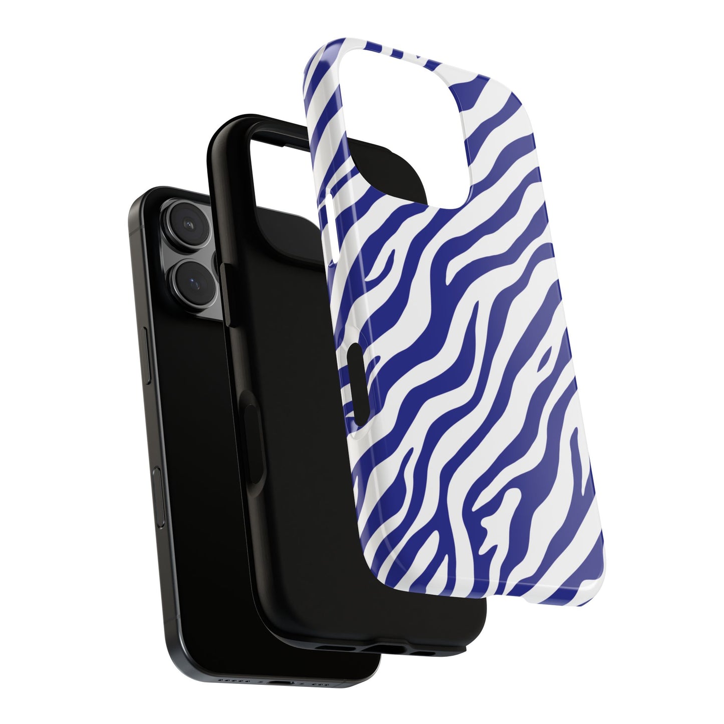 Stylish Electric Blue Zebra Print Phone Case