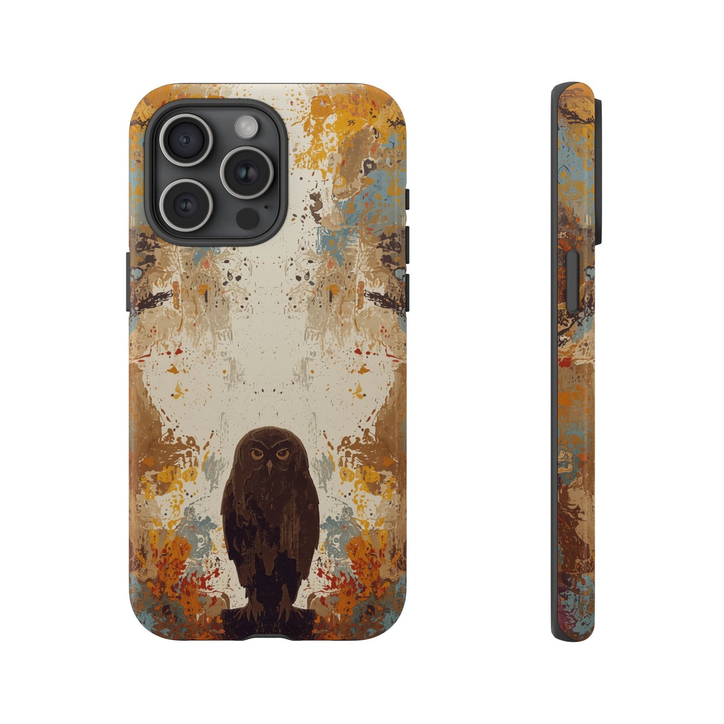 iPhone 15 Pro Max / Glossy Phone Case - Abstract Owl Design Phone Case