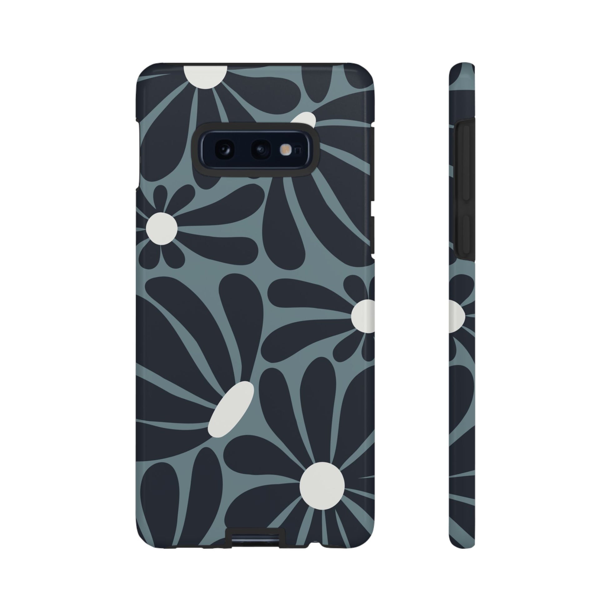 Retro Navy Blue & White Daisy Pattern Phone Case - Blue Phone Case