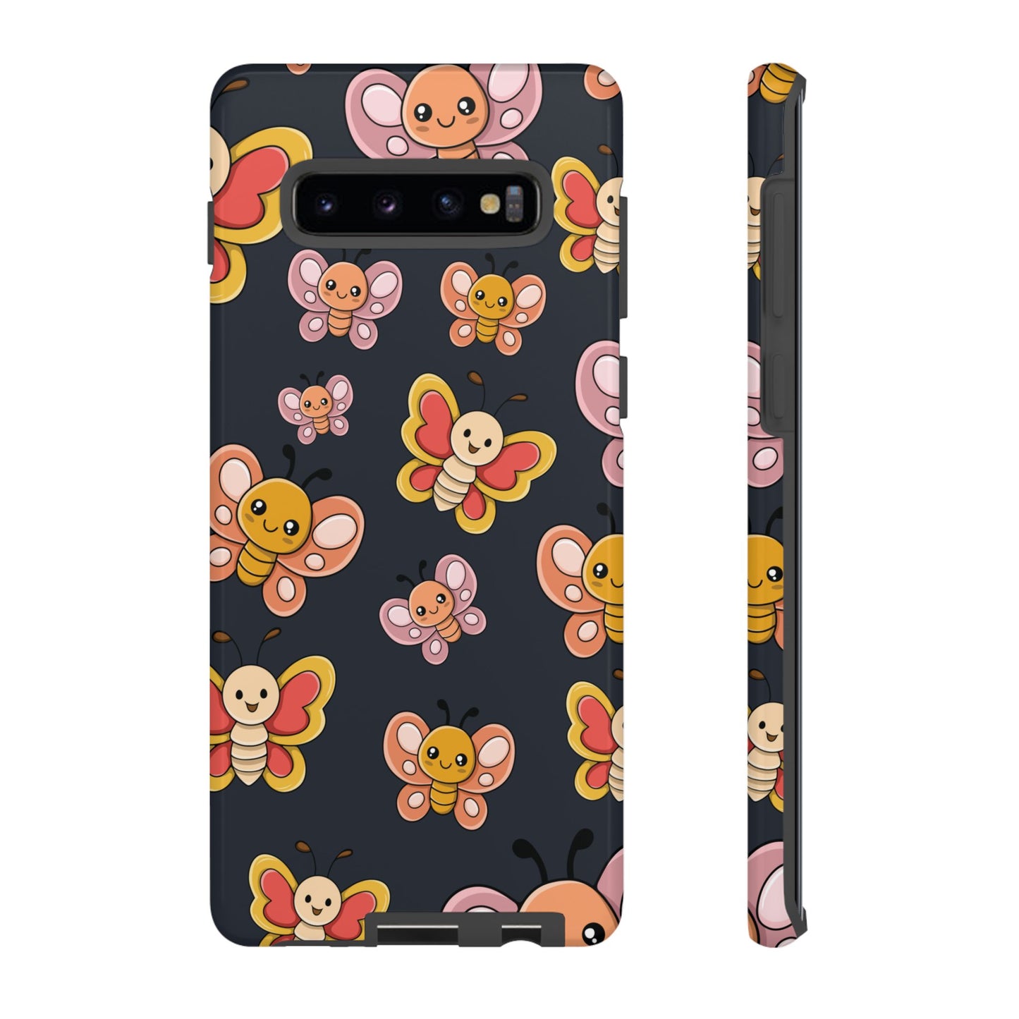 Grey Butterfly Sticker Design Phone Case - Grey Phone Case - Samsung Galaxy S10 Plus / Glossy