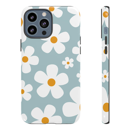 Cute Blue Daisy Pattern Phone Case - Blue Phone Case - iPhone 13 Pro Max / Glossy