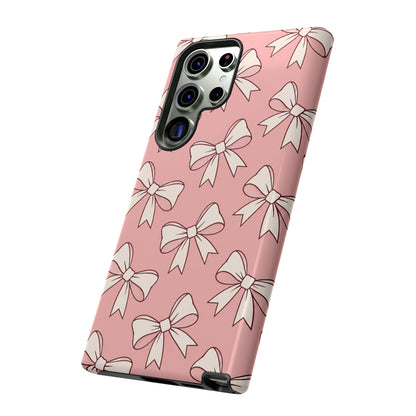 Chic Blush Pink Bow Pattern Phone Case