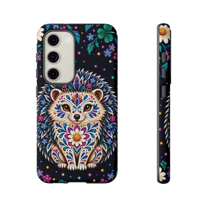 Vibrant Purple and Teal Calavera Hedgehog Phone Case - Multicolor Phone Case - Samsung Galaxy S23 / Glossy