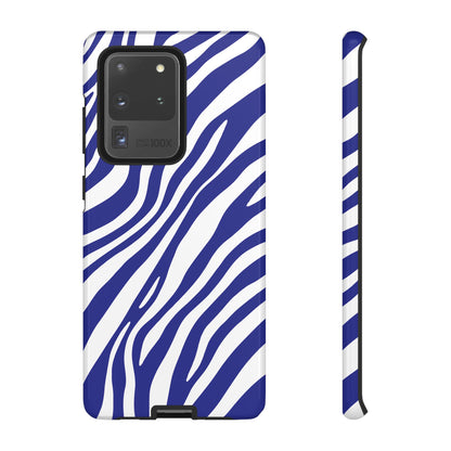 Modern Electric Blue Zebra Print Phone Case