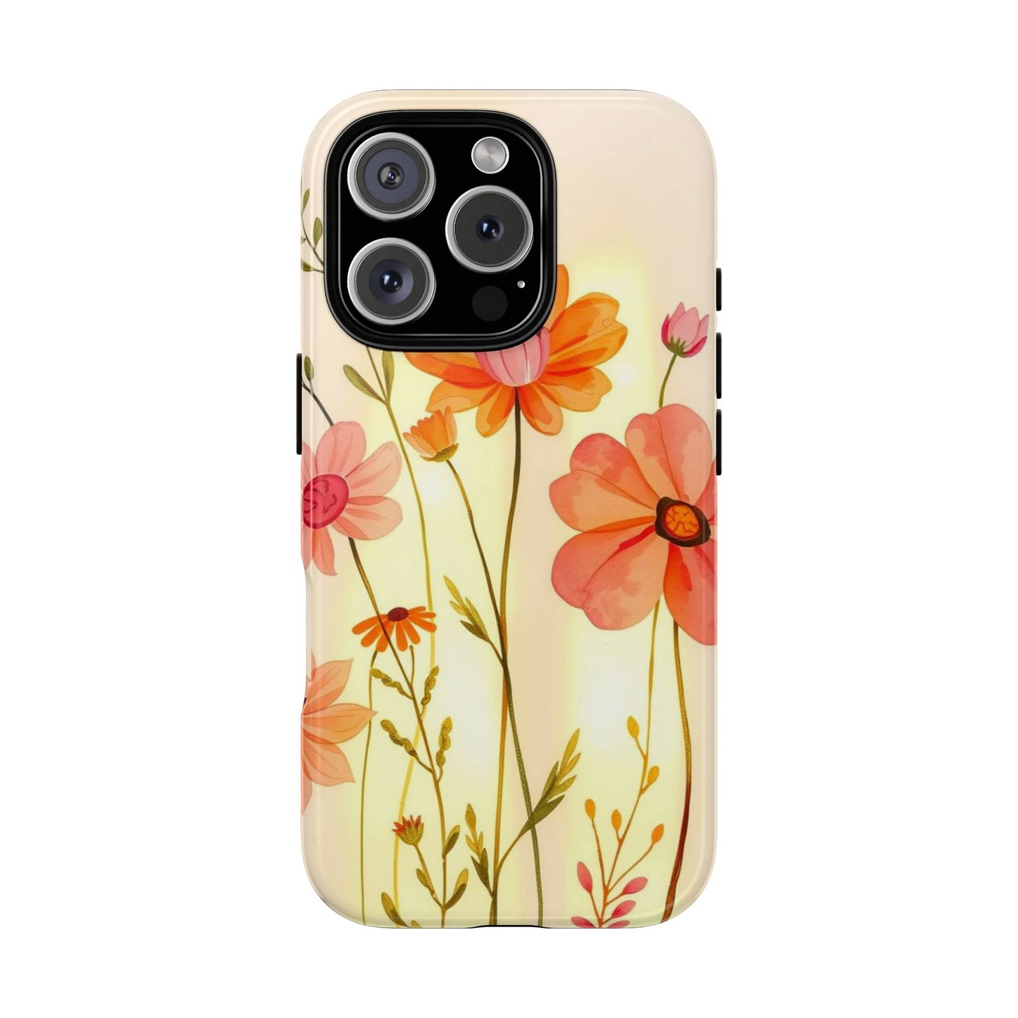 iPhone 16 Pro / Glossy Phone Case - Watercolour Bunch of Wildflowers Design Phone Case