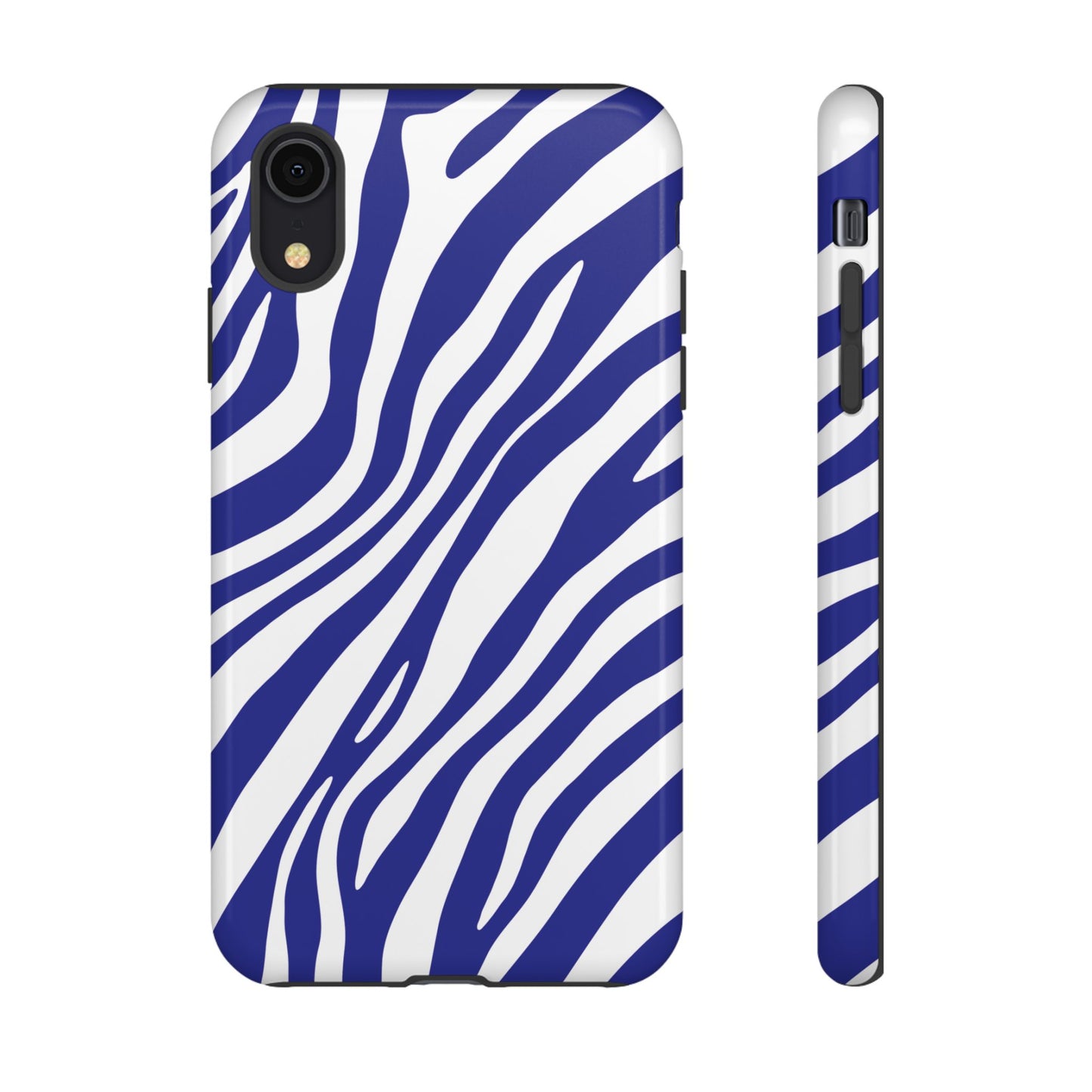 Modern Electric Blue Zebra Print Phone Case
