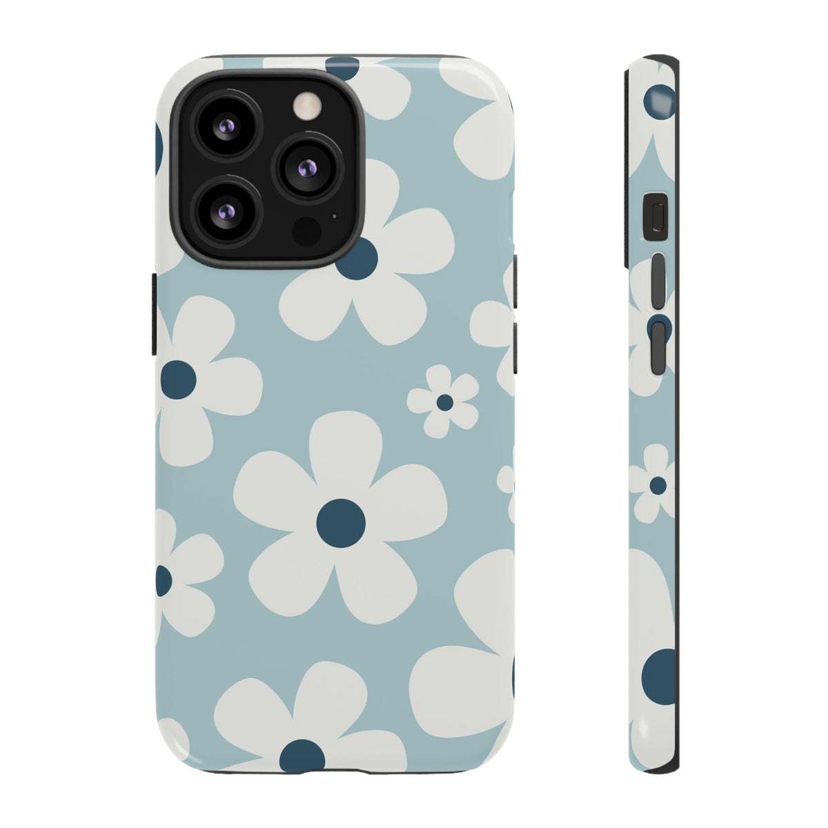 Cute Light Blue Daisy Pattern Phone Case - Blue Phone Case - iPhone 13 Pro / Glossy