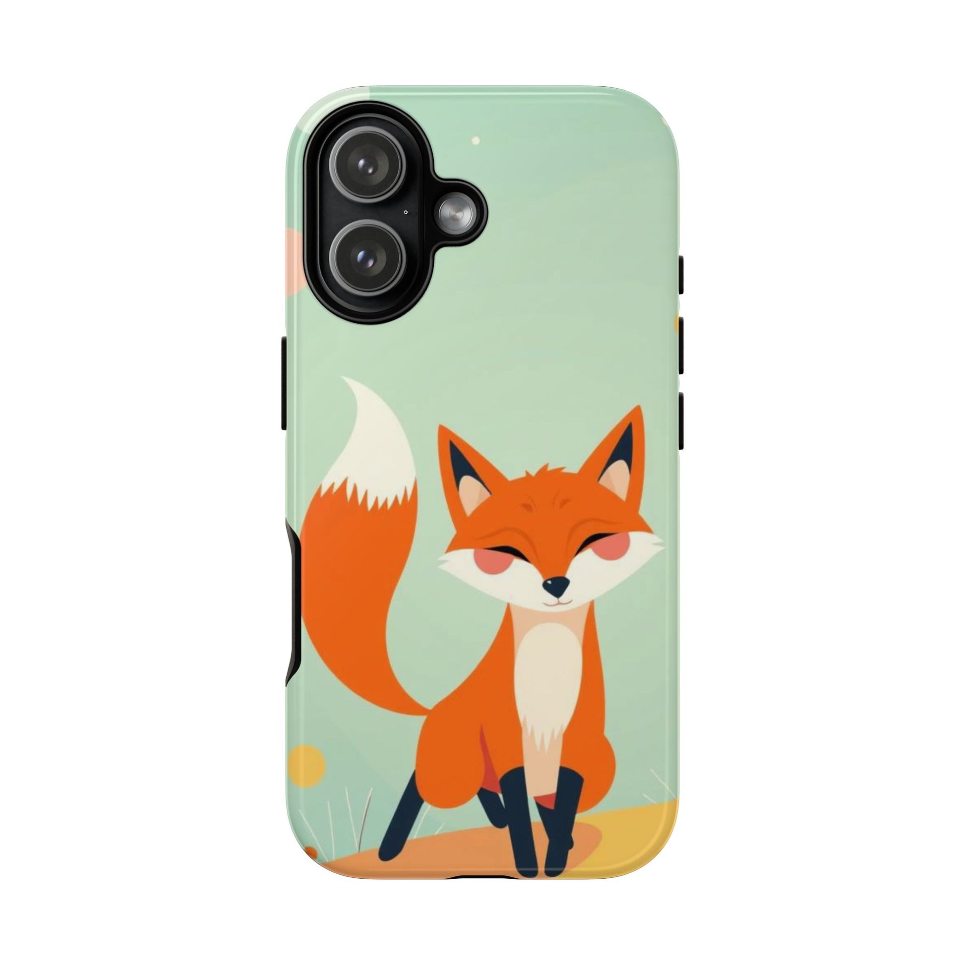 iPhone 17 / Glossy Phone Case - Happy Fox Design Phone Case