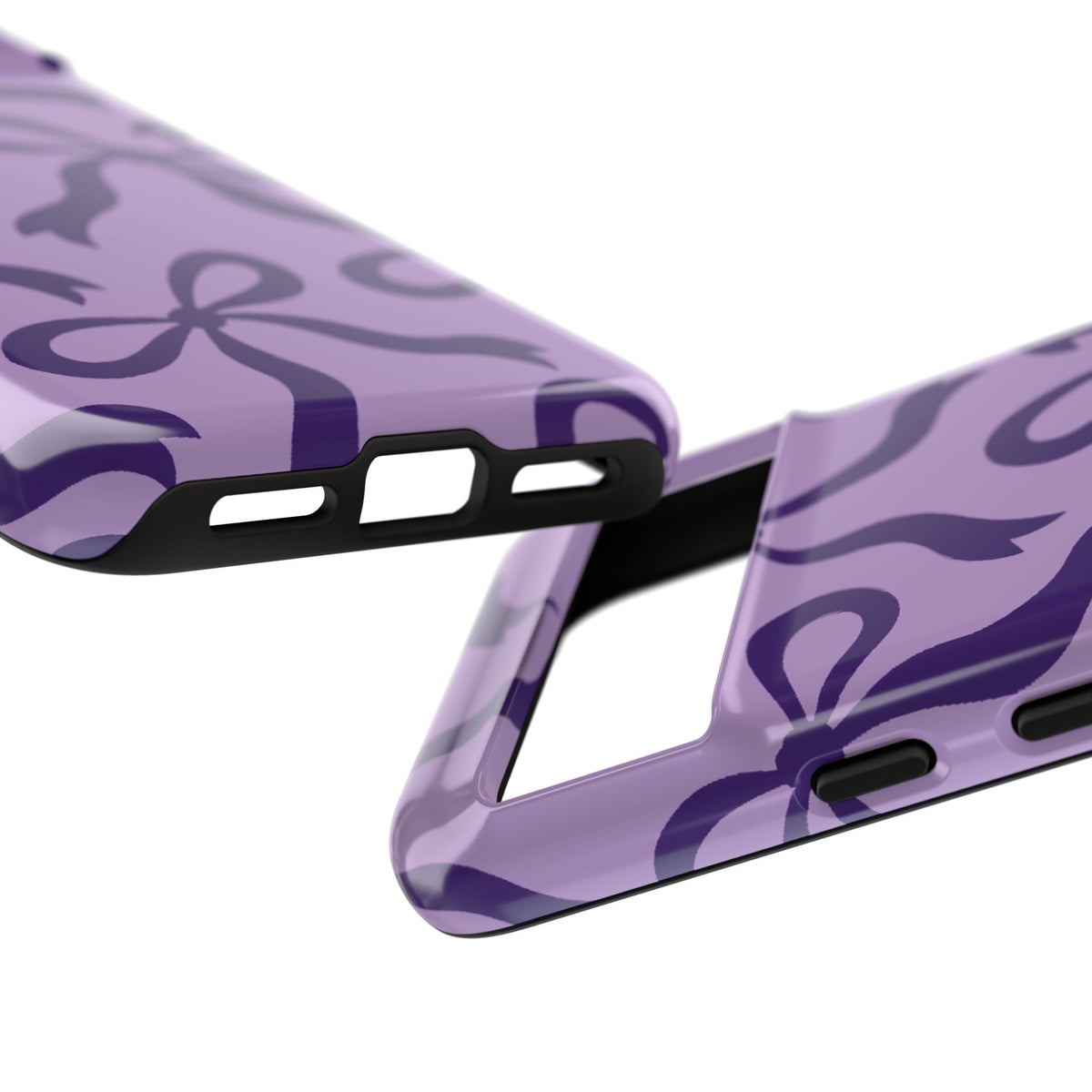 Bold Lilac and Deep Purple Bow Pattern Phone Case - Purple Phone Case