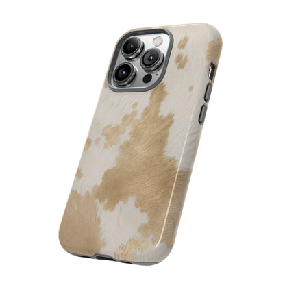 Elegant Champagne Cow Print Phone Case