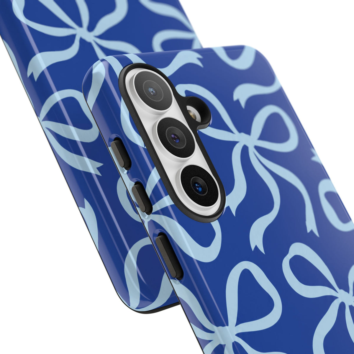 Bold Cobalt Blue and Powder Blue Bow Pattern Phone Case