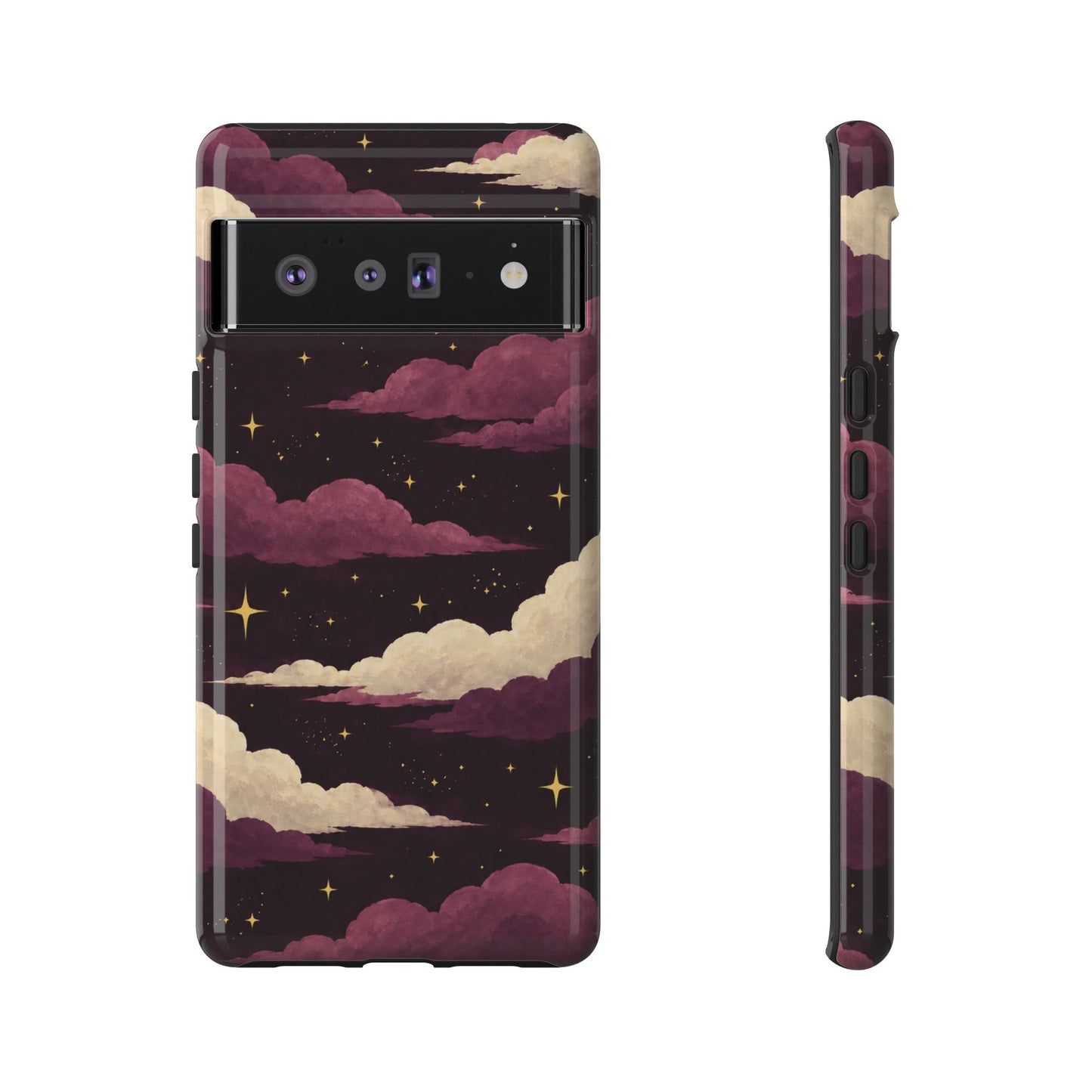Illustrated Plum Clouds & Stars Phone Case