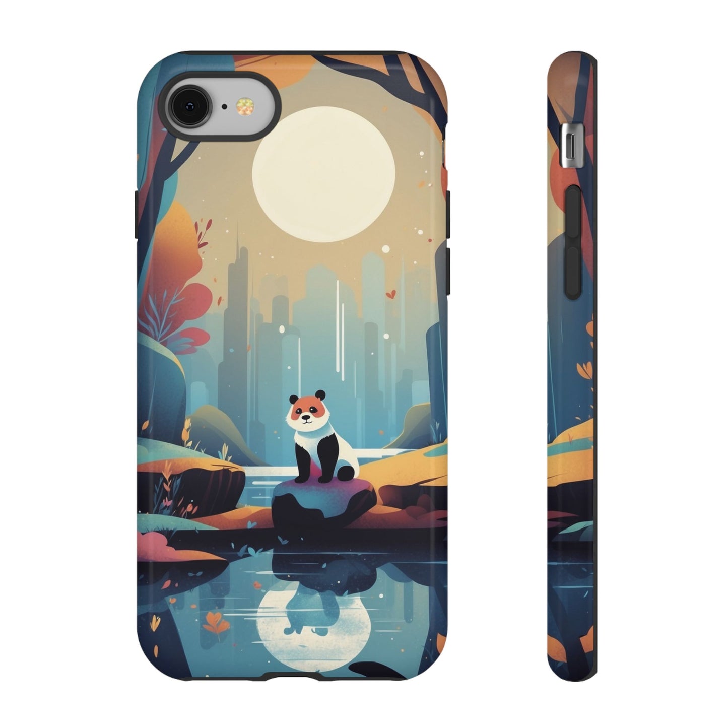 iPhone 8 / Glossy Phone Case - Stylised Panda Design Phone Case