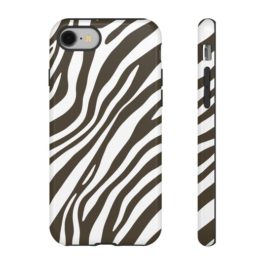 Modern Mocha Zebra Print Phone Case
