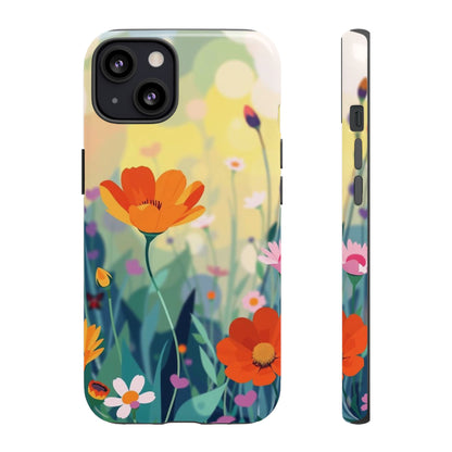iPhone 13 / Glossy Phone Case - Pop Art Style Wildflower Design Phone Case