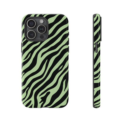 Stylish Mint Zebra Print Phone Case
