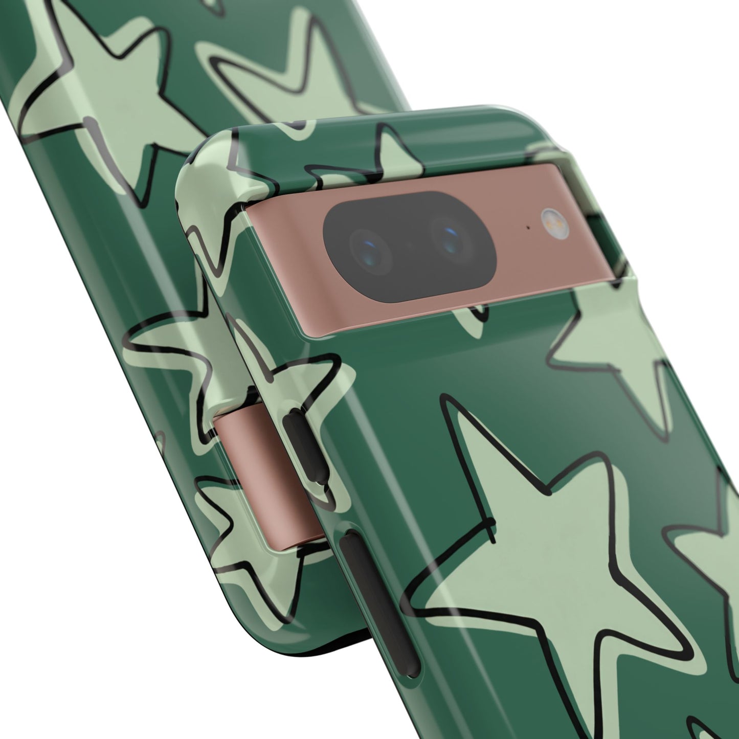 Forest Green Doodle Star Phone Case
