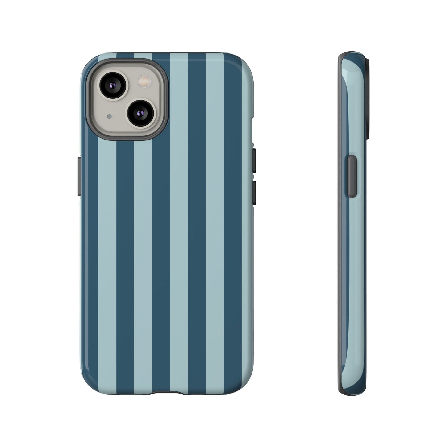 iPhone 14 / Glossy Phone Case - ’Blue Stripe Pattern’ Phone Case