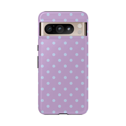 Trendy Lilac & Ice Blue Dot Pattern Phone Case