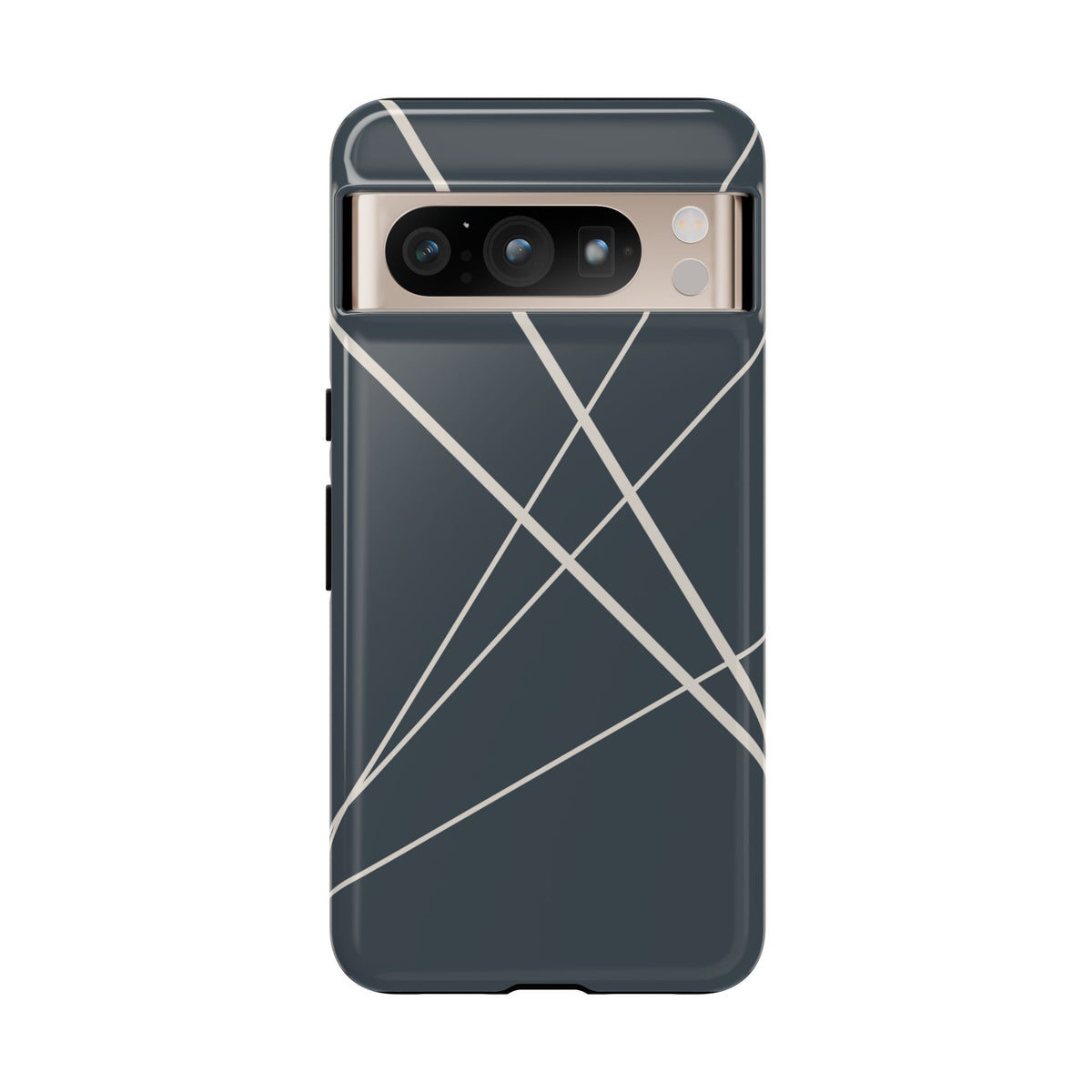 Abstract Blue with Beige Lines Phone Case - Blue Phone Case - Google Pixel 8 Pro / Glossy