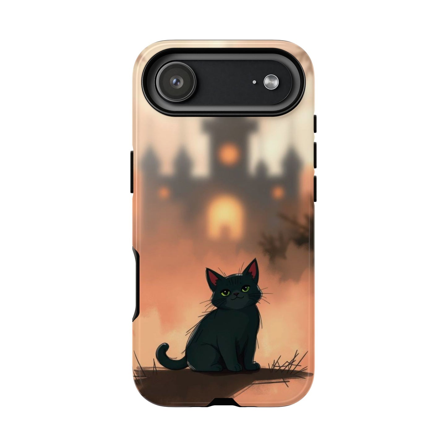 iPhone 17 Air / Glossy Phone Case - Cute Gothic Cat Design Phone Case