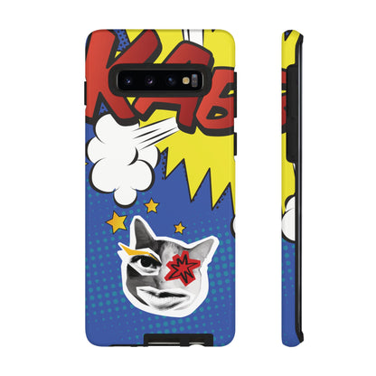 Phone Case - Bold Blue Pop Art Cat Phone Case