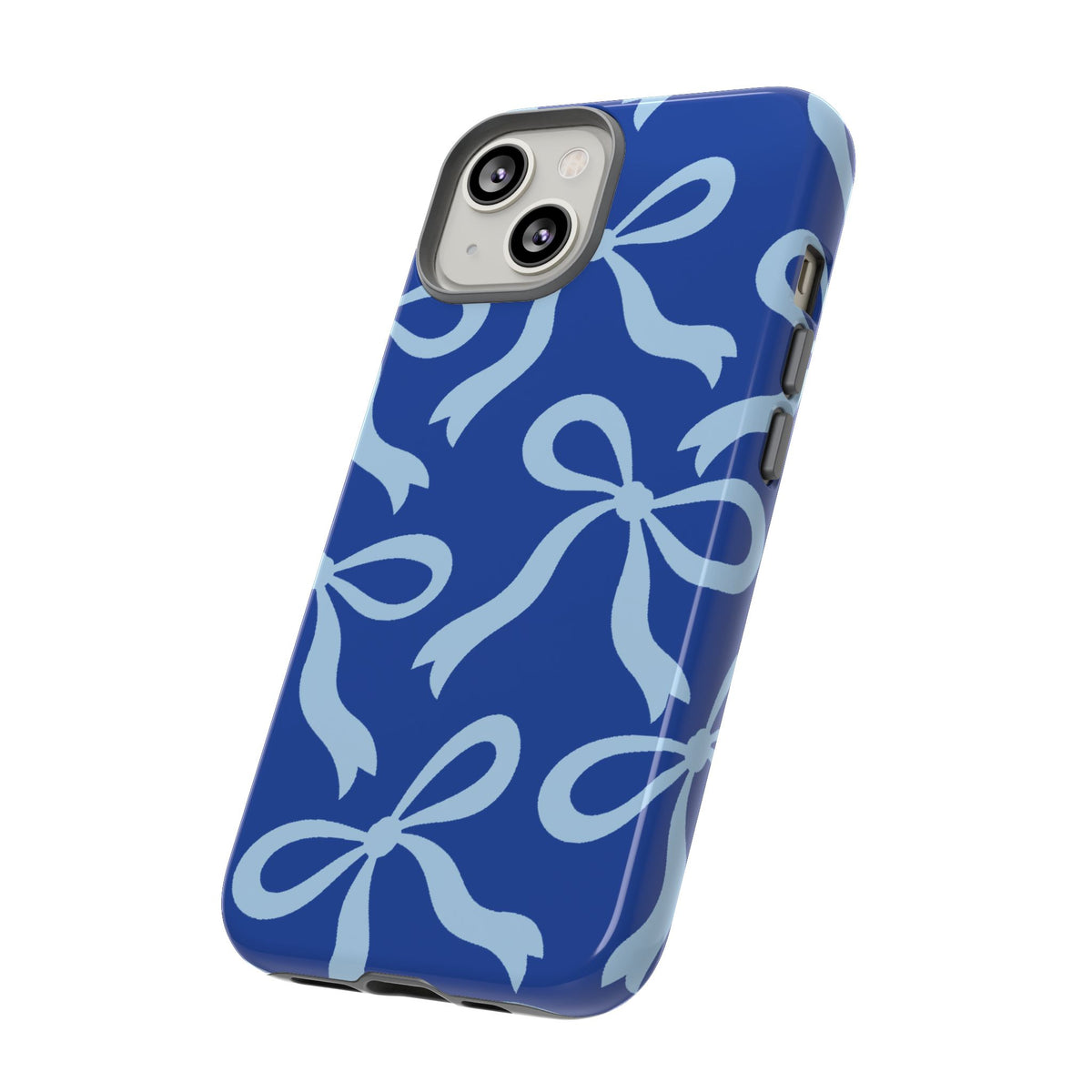 Bold Cobalt Blue and Powder Blue Bow Pattern Phone Case - Blue Phone Case