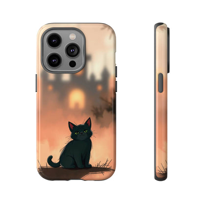 iPhone 14 Pro / Glossy Phone Case - Cute Gothic Cat Design Phone Case