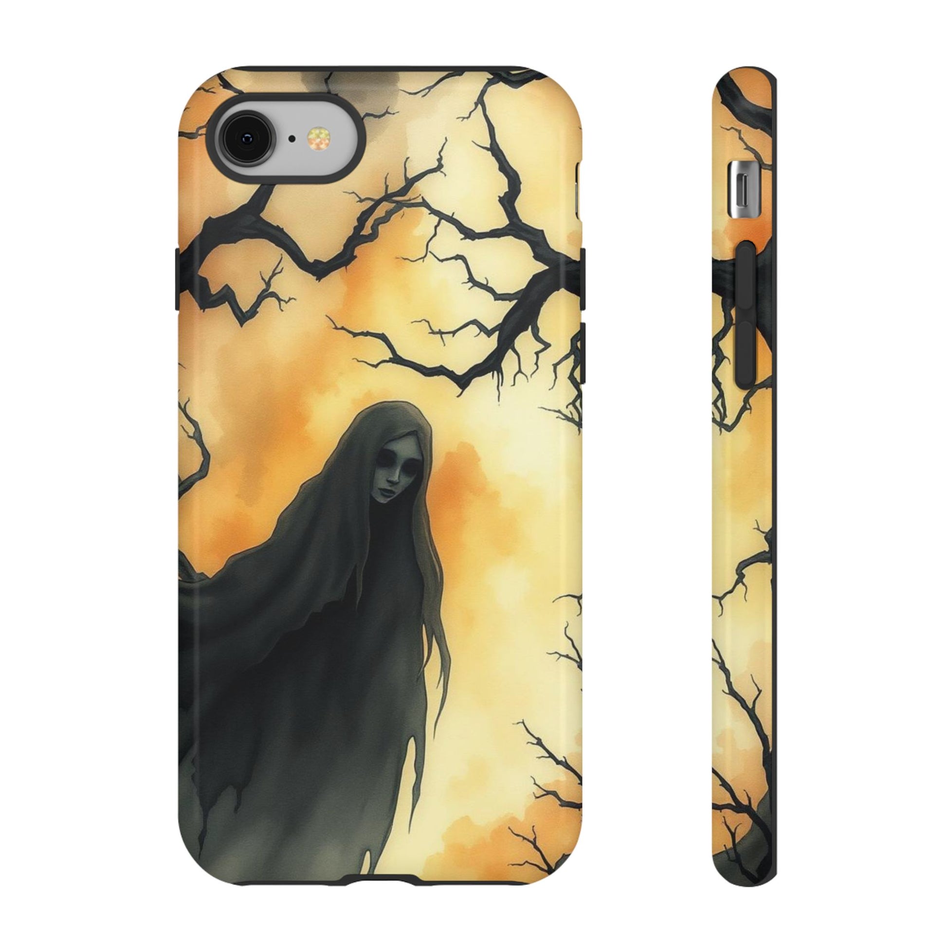 Watercolour Gothic Deathly Woman Phone Case - Multicolor Phone Case - iPhone 8 / Glossy