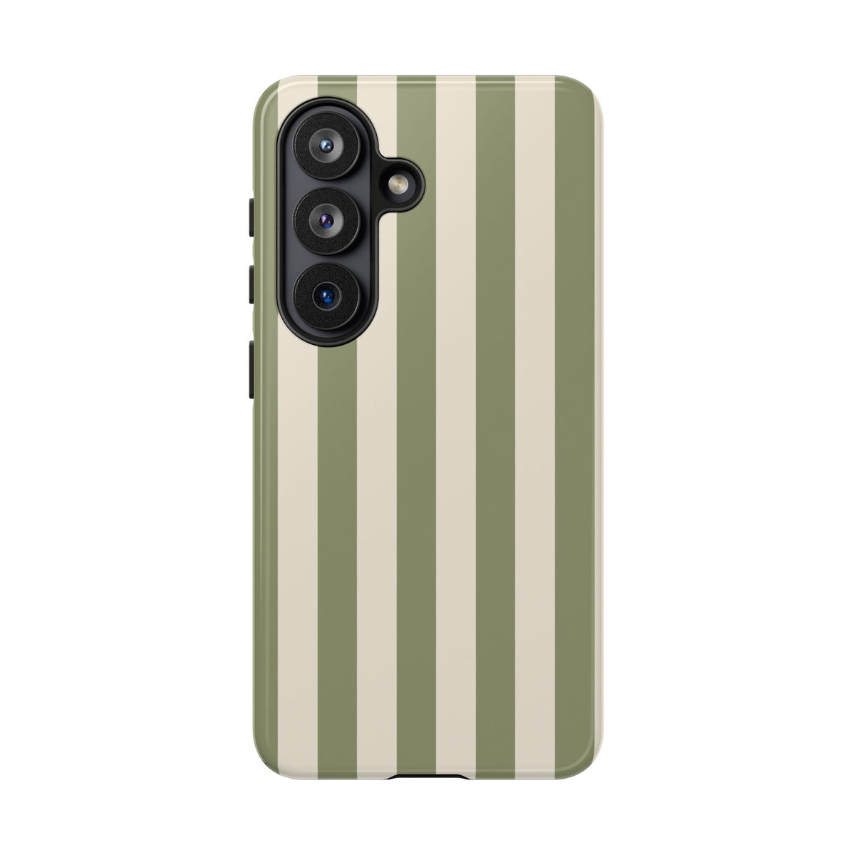 Olive & Beige Stripe Pattern Phone Case - Green Phone Case - Samsung Galaxy S26 / Glossy