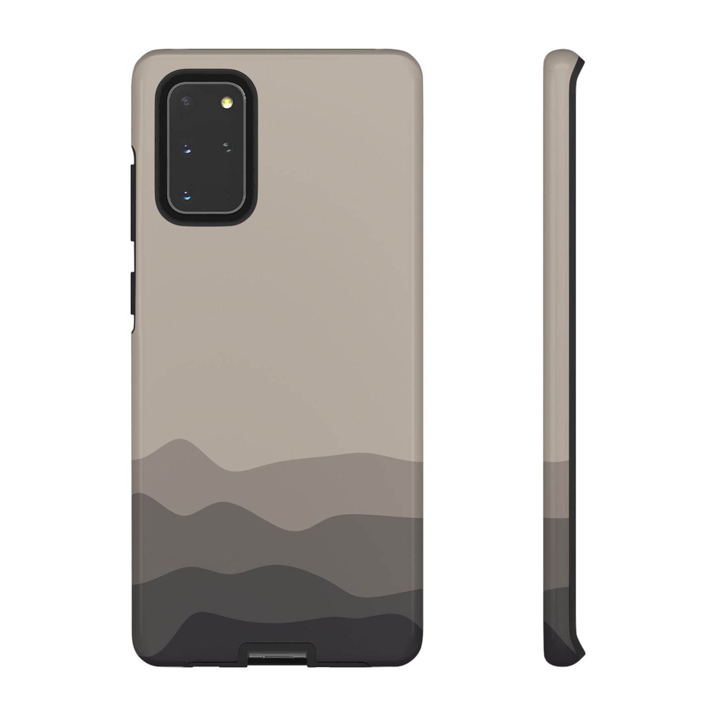 Beige Abstract Waves Protective Phone Case - Beige Phone Case - Samsung Galaxy S20+ / Glossy