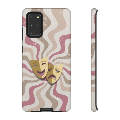 Comedy & Tragedy Masks – Pink Minimal Retro Wave Phone Case - Pink Phone Case - Samsung Galaxy S20+ / Glossy
