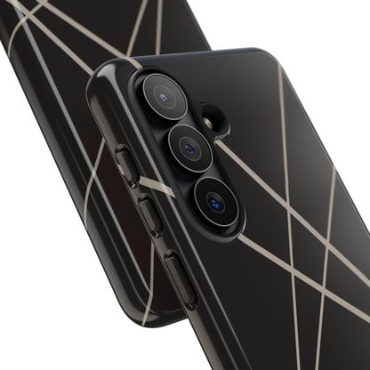 Abstract Black with Grey Lines Phone Case - Black Phone Case