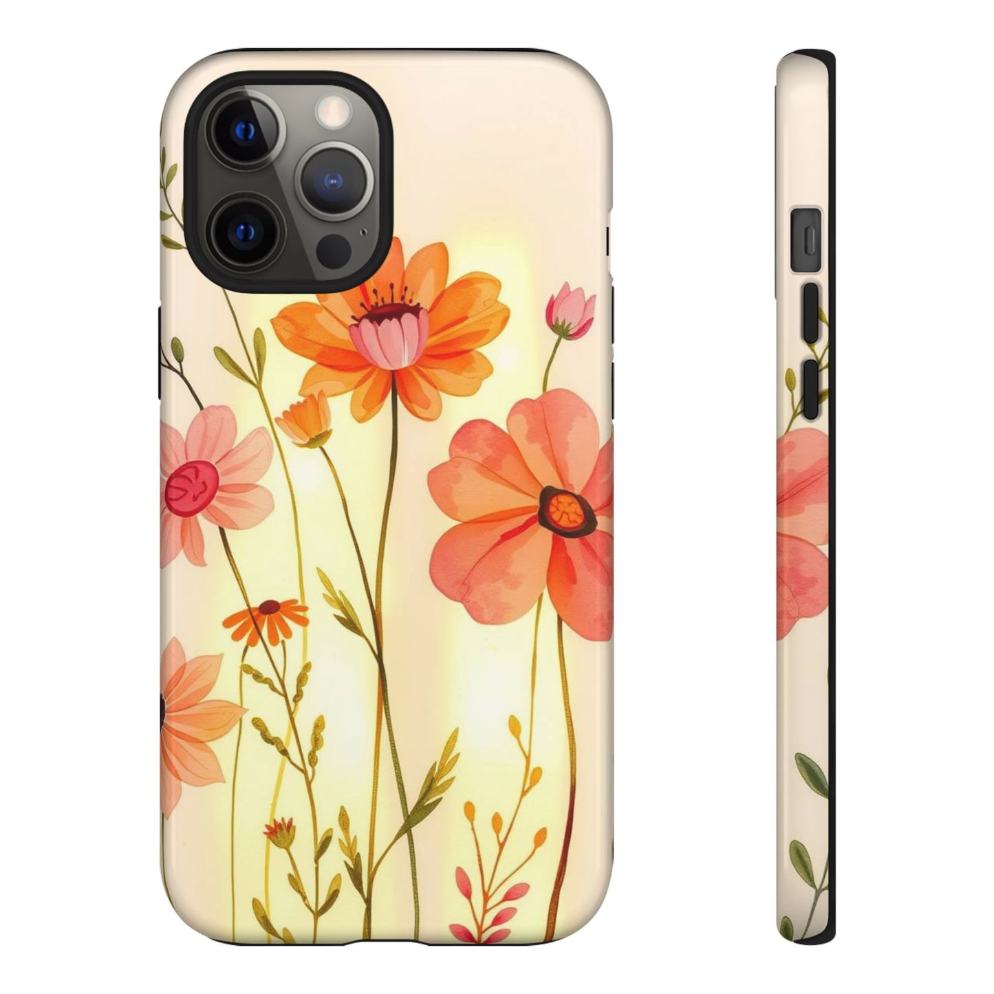iPhone 12 Pro Max / Glossy Phone Case - Watercolour Bunch of Wildflowers Design Phone Case