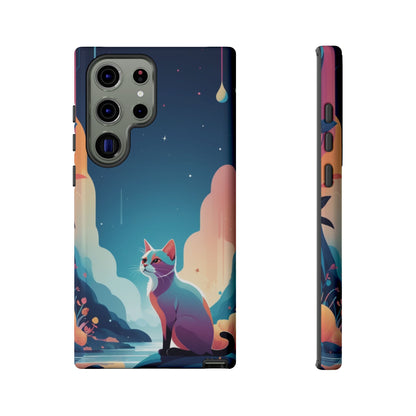 Samsung Galaxy S23 Ultra / Glossy Phone Case - Stylised Cat Design Phone Case